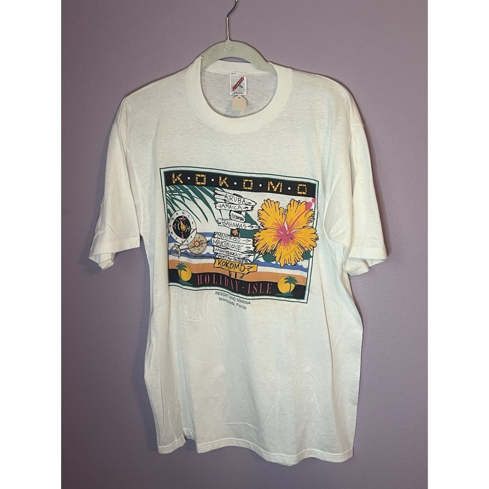Rare Vintage‎ Kokomo Single Stitch Holiday Isle Jerzees Tee Shirt Size XL New